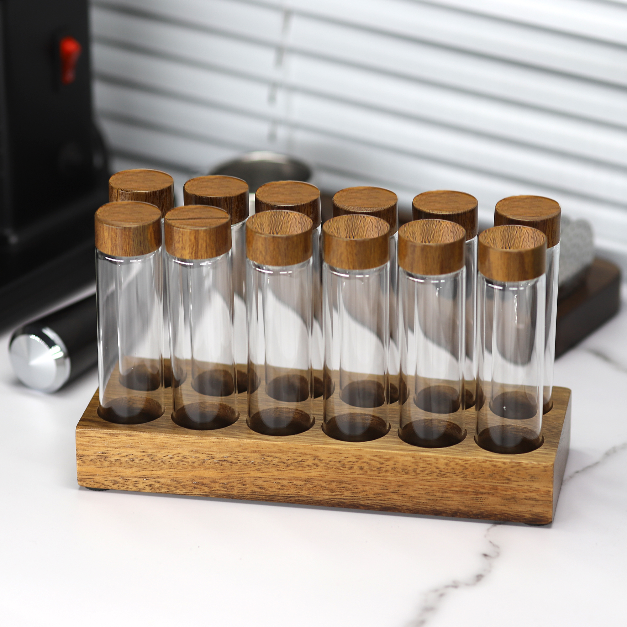 Coffee Tea Jar Set - Coffee Beans Storage Container Display Rack