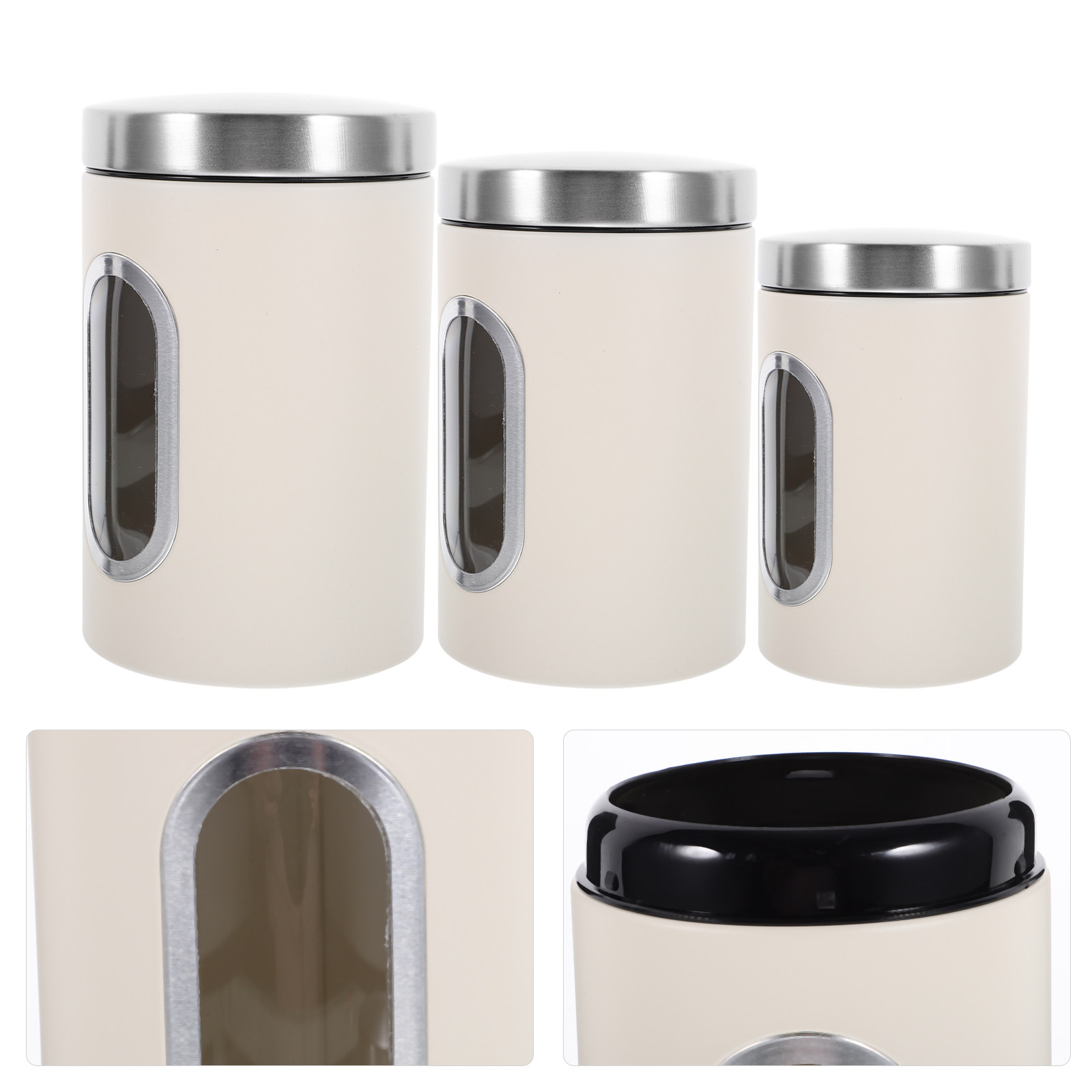 Coffee Tea Jar Set - 3Pcs Storage Jar Set Airtight Tea