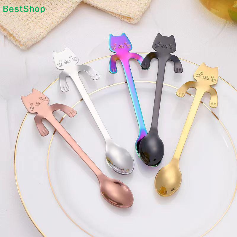 Coffee Tea Love - ☪Stainless Steel Cute Cat Hanging Spoons