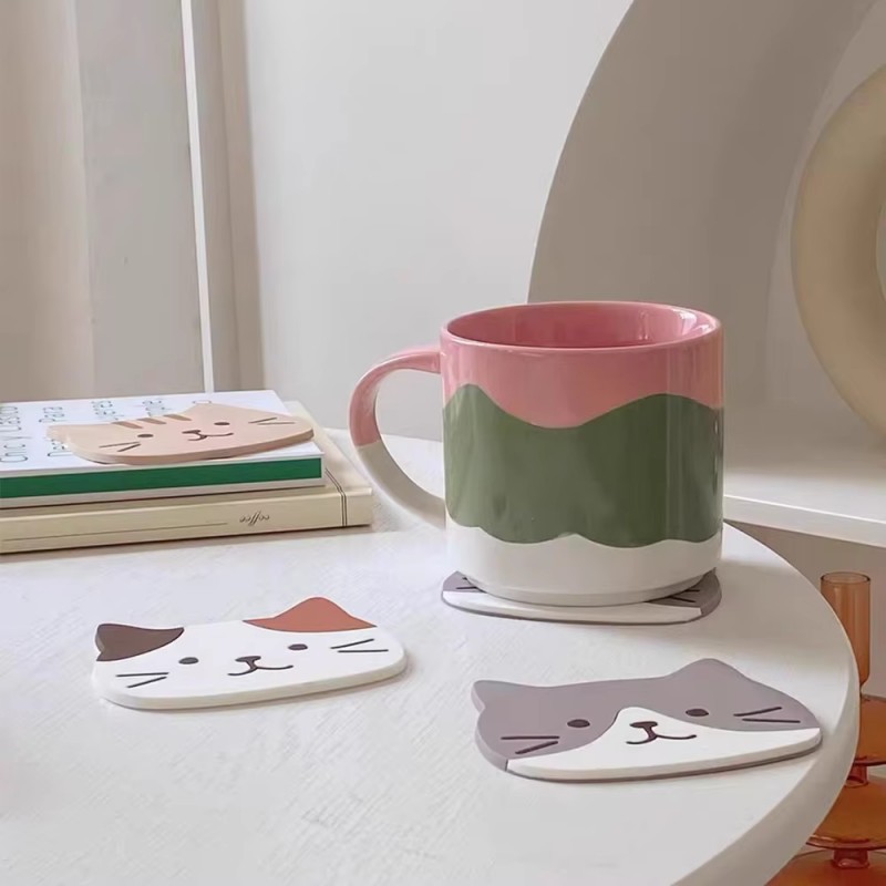 Lovely Cat Design Cup Coaster  - Coffee Tea Love recensione e prezzo