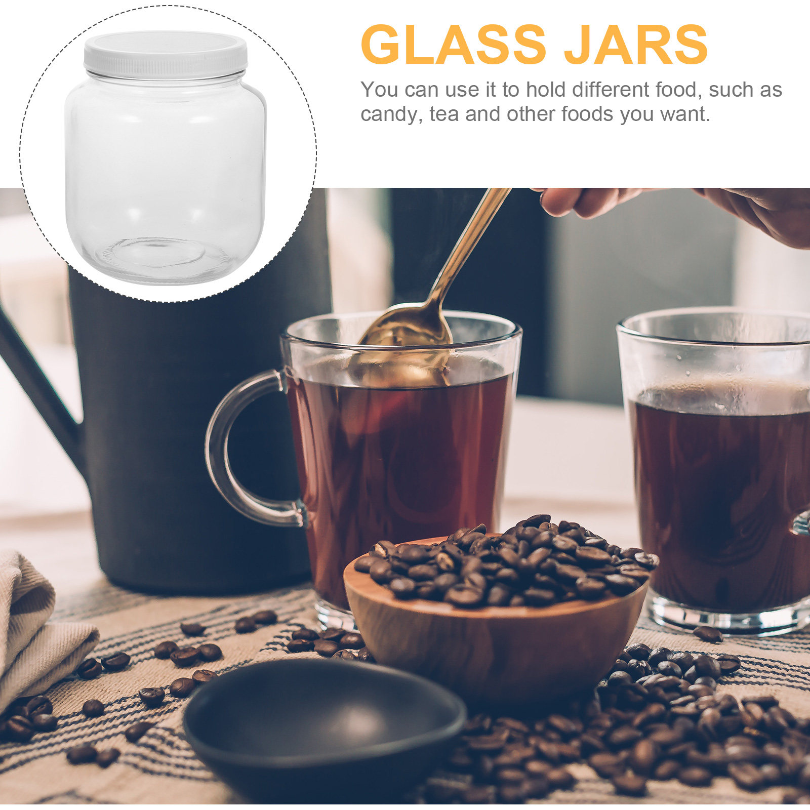 Large Glass Storage Jar Plasti - Coffee Tea Jar Set recensione e prezzo