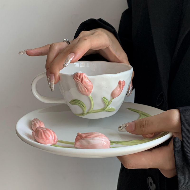 Tulip Ceramic Mug Embossed Flo - Coffee Tea Flask recensione e prezzo