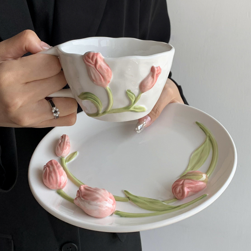 Tulip Ceramic Mug Embossed Flo - Coffee Tea Flask recensione e prezzo