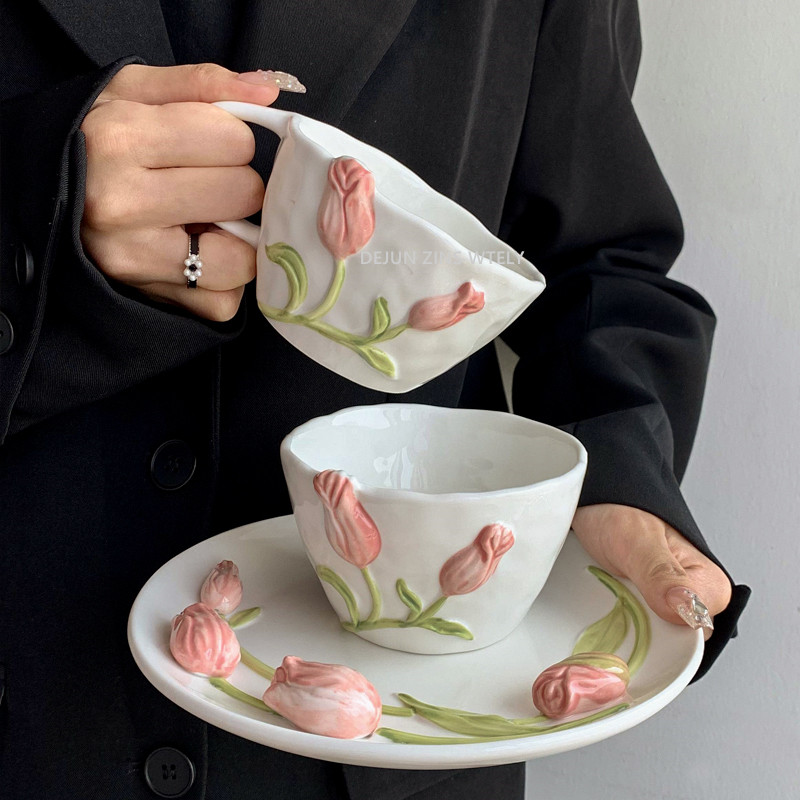 Tulip Ceramic Mug Embossed Flo - Coffee Tea Flask recensione e prezzo