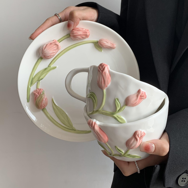Tulip Ceramic Mug Embossed Flo - Coffee Tea Flask recensione e prezzo