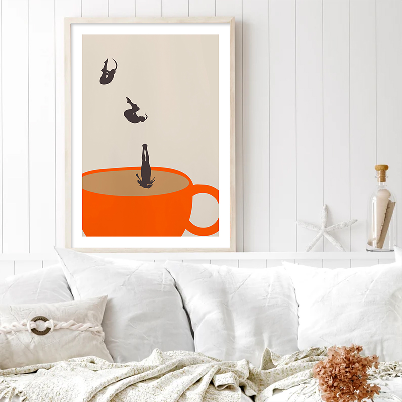 Funny Girl Coffee Tea Cup Medi - Coffee Tea Poster recensione e prezzo