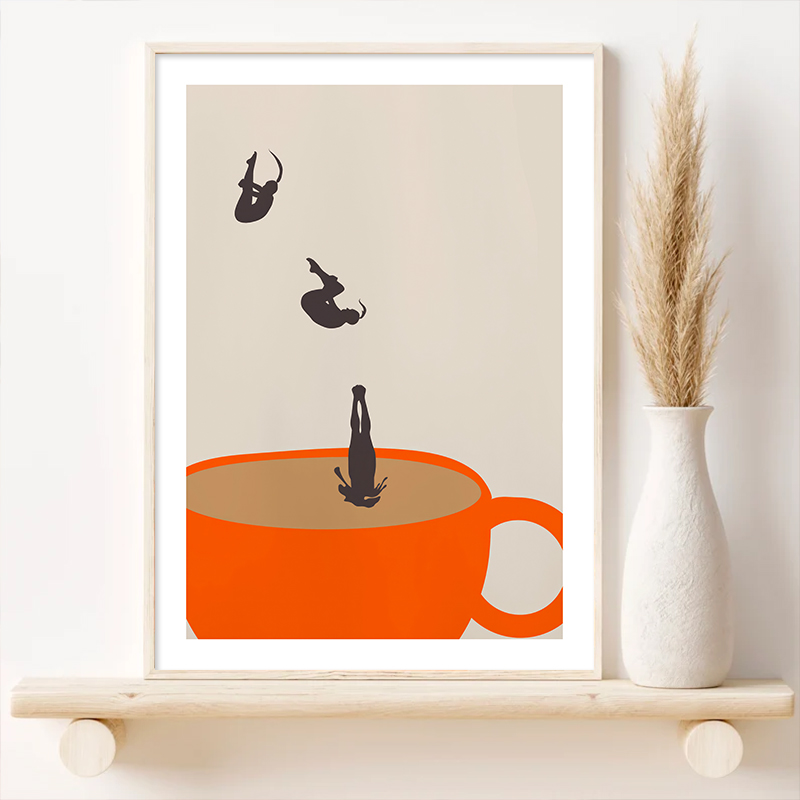 Funny Girl Coffee Tea Cup Medi - Coffee Tea Poster recensione e prezzo