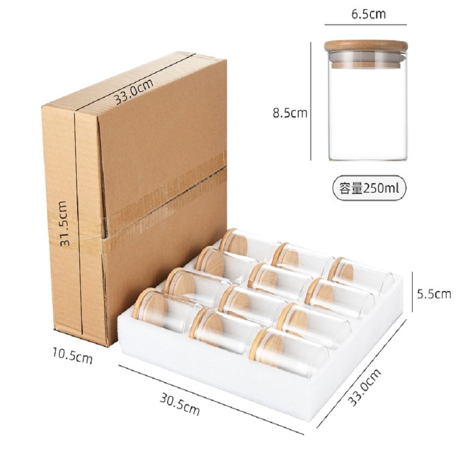 12pcs/set Airtight Glass Stora - Coffee Tea Jar Set recensione e prezzo