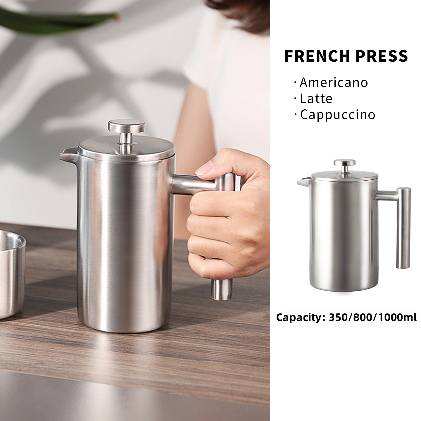 304 Stainl Steel French Pr Cof - Coffee Tea Pot recensione e prezzo