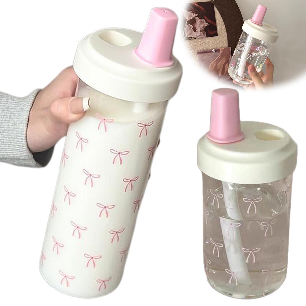 500/700ML Pink Bow Straw Water - Coffee Tea Flask recensione e prezzo