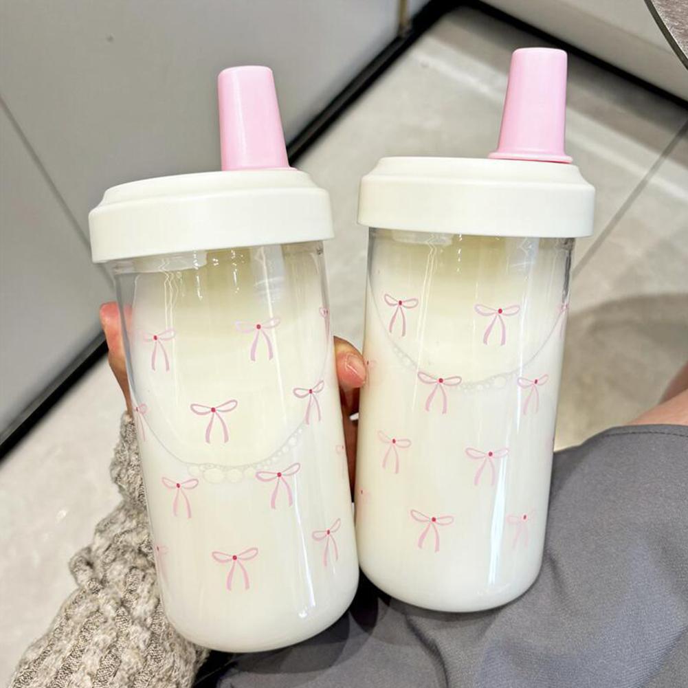 500/700ML Pink Bow Straw Water - Coffee Tea Flask recensione e prezzo