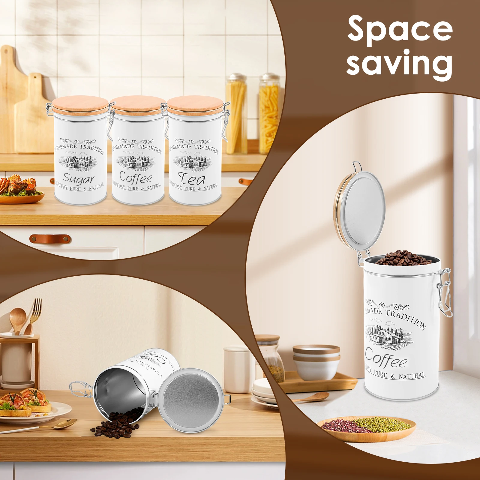 3Pcs/Set Tea Coffee Sugar Cani - Coffee Tea Jar Set recensione e prezzo