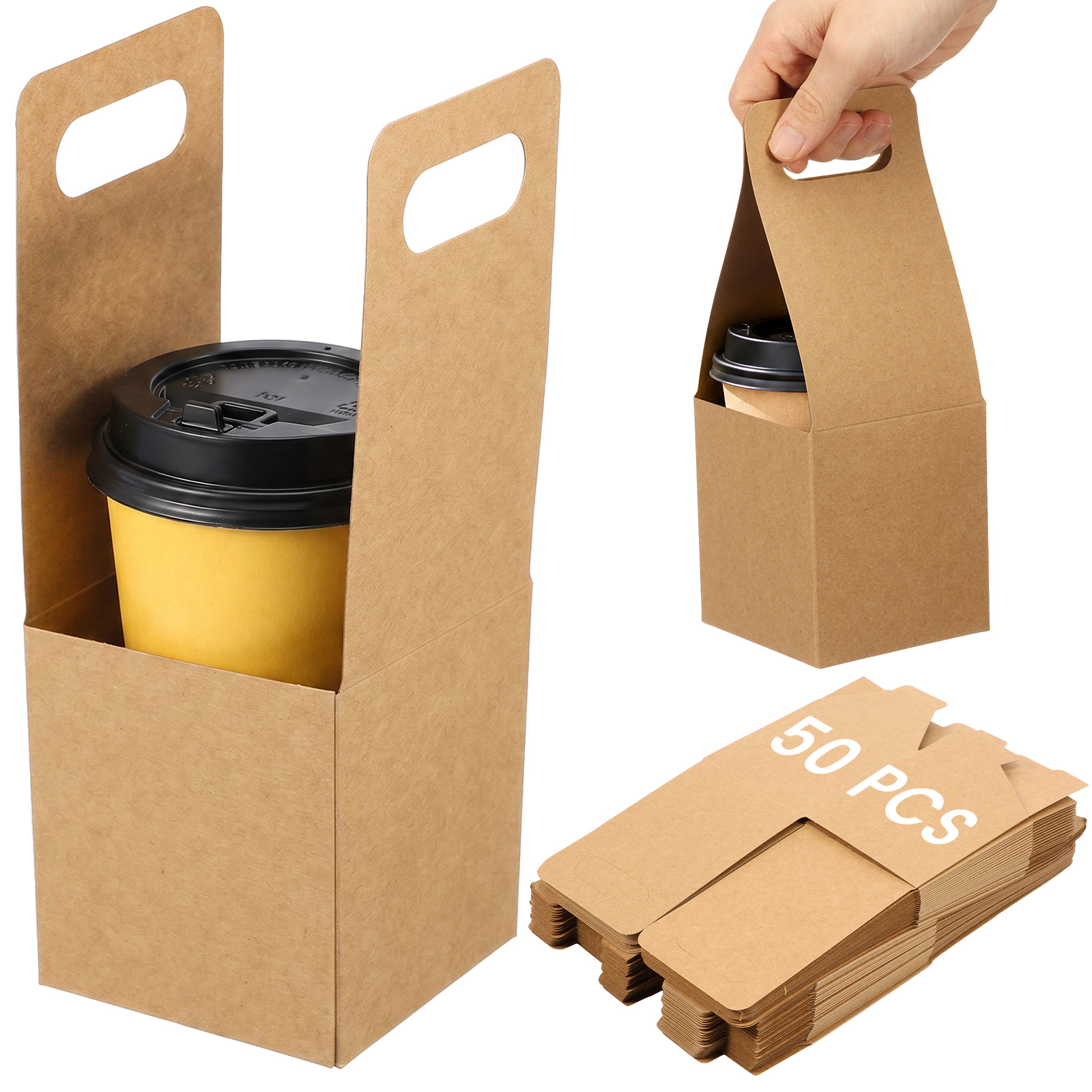 50Pcs Paper Drink Cup Carrier  - Coffee Tea Or recensione e prezzo