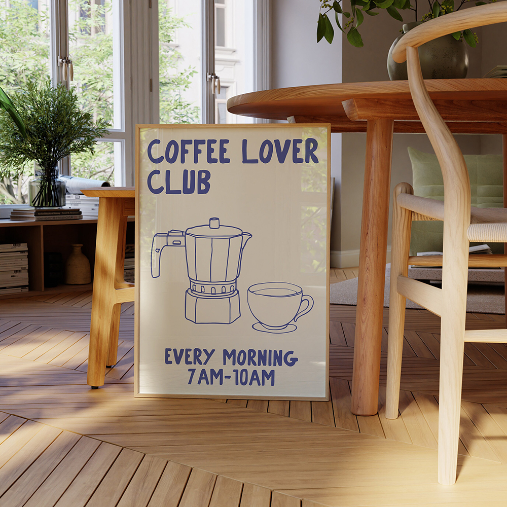 Hand Drawn Kitchen Moka Pot Co - Coffee Tea Poster recensione e prezzo