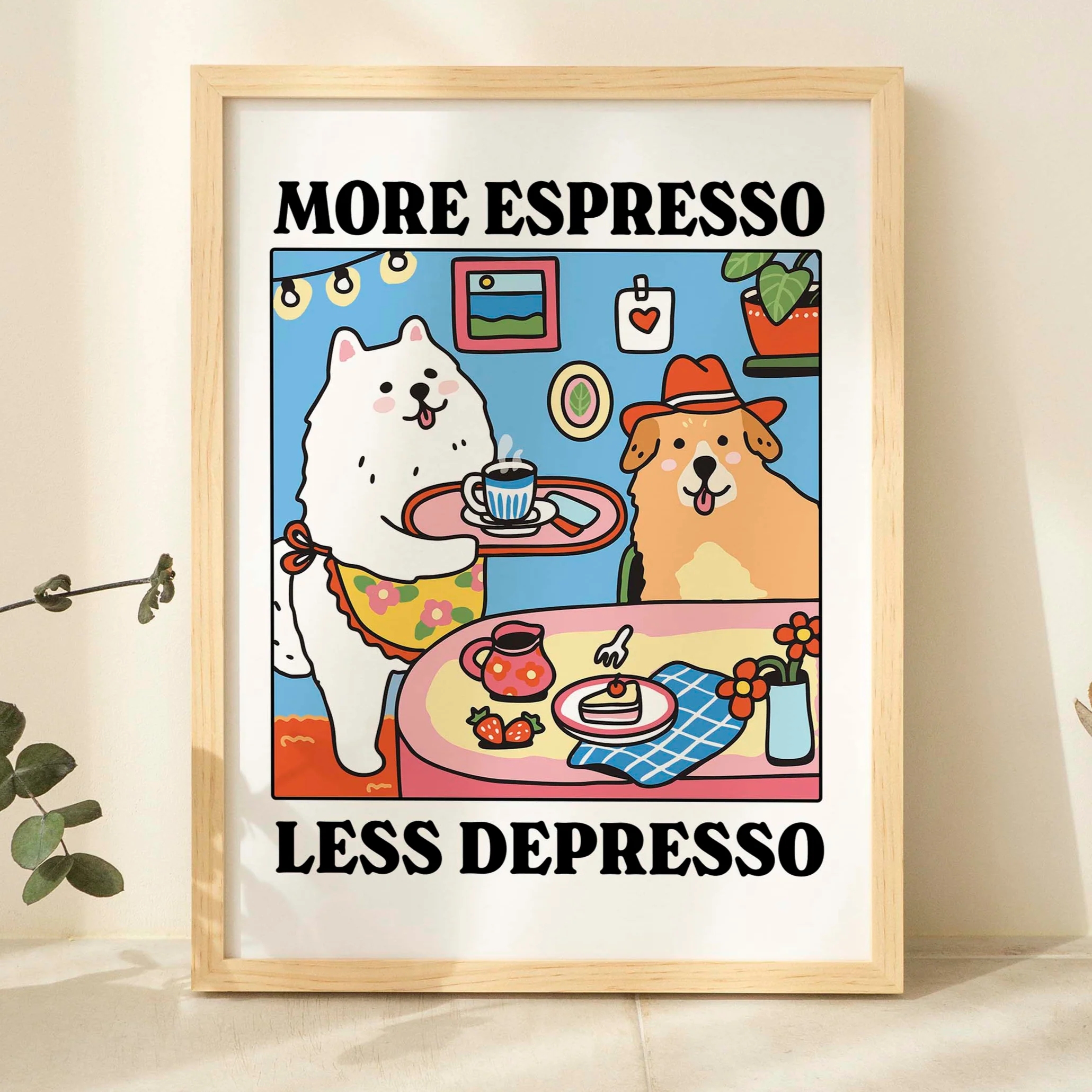 More Espresso Less Depresso Ca - Coffee Tea Poster recensione e prezzo