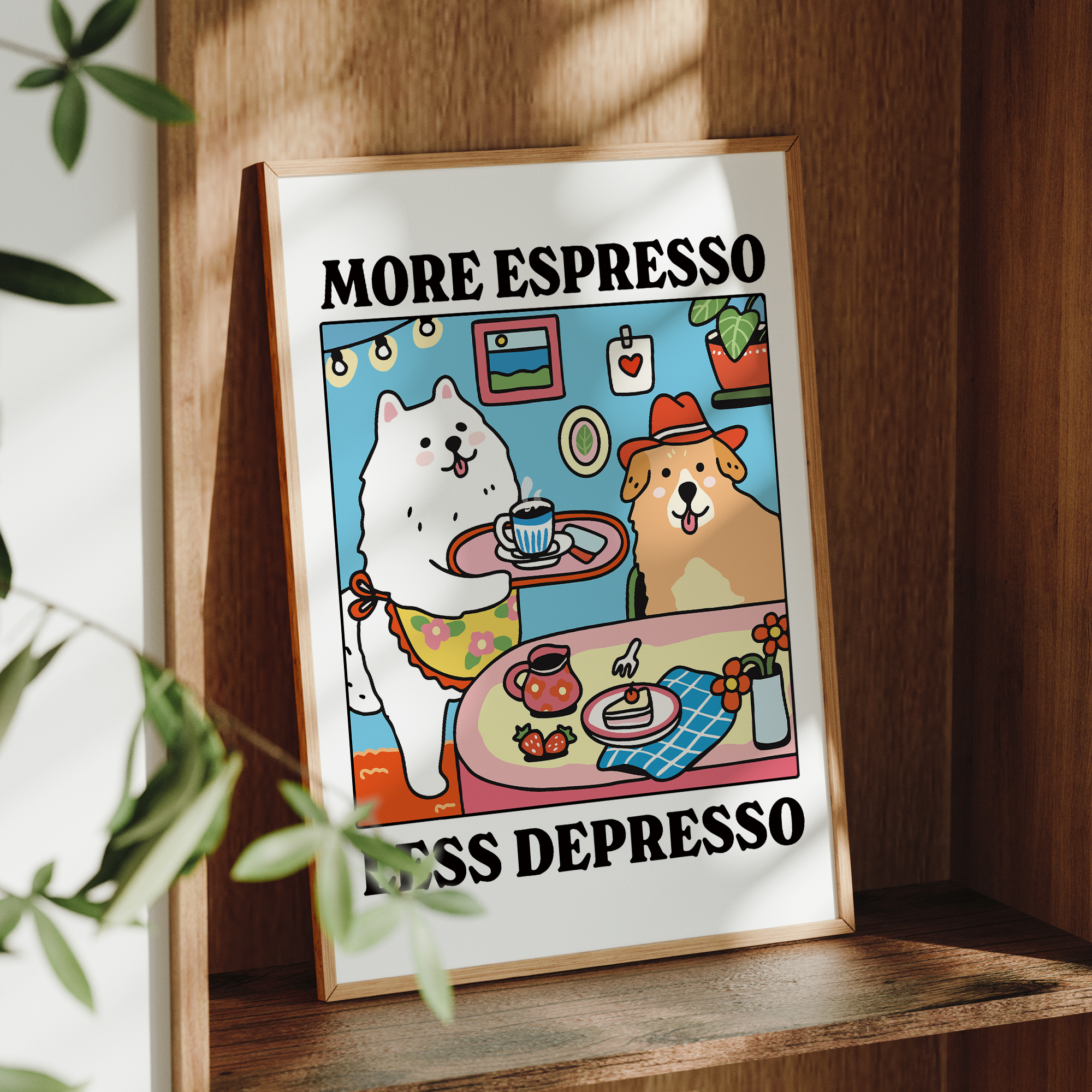 More Espresso Less Depresso Ca - Coffee Tea Poster recensione e prezzo