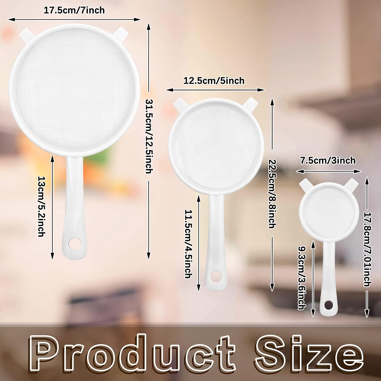 3 Pcs Plastic Mesh Strainers w - Tea Strainer Mesh recensione e prezzo