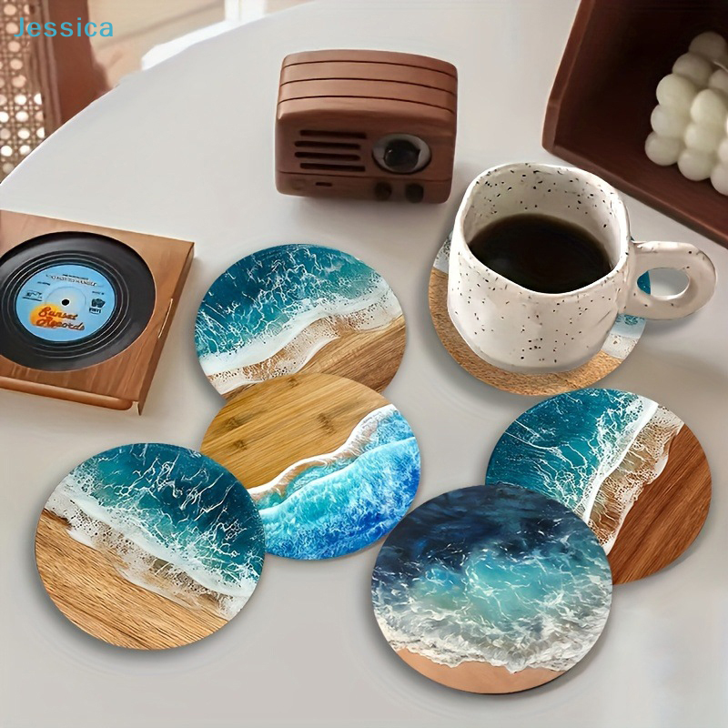 ♥Ocean Wave & Wood Grain Coast - Coffee Tea Flask recensione e prezzo