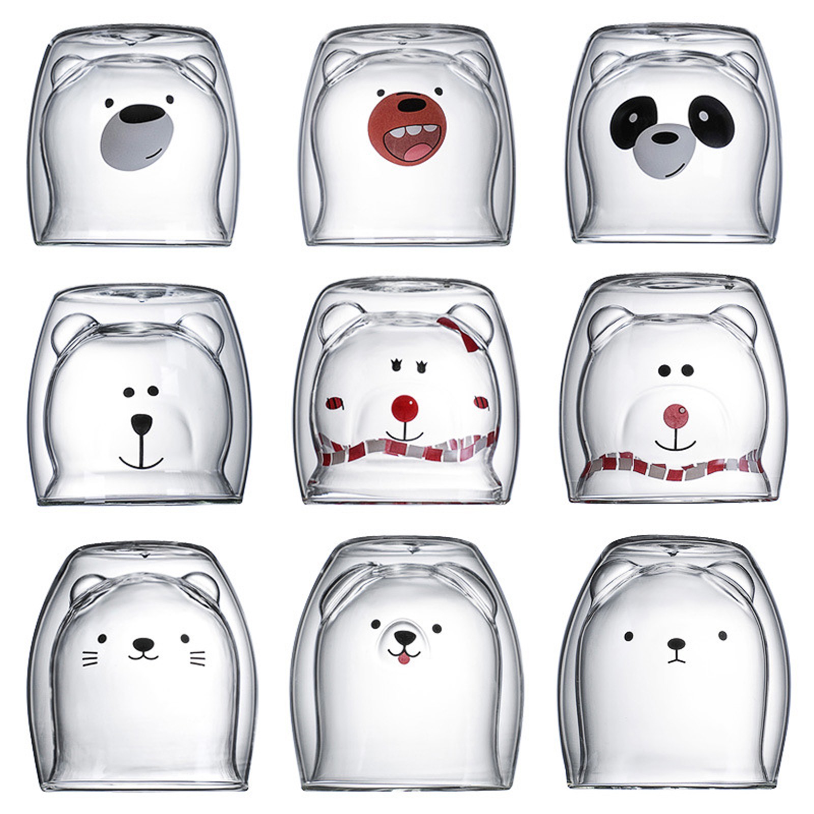 Lovely Glass Mugs Bear Cat Dog - Coffee Tea Love recensione e prezzo