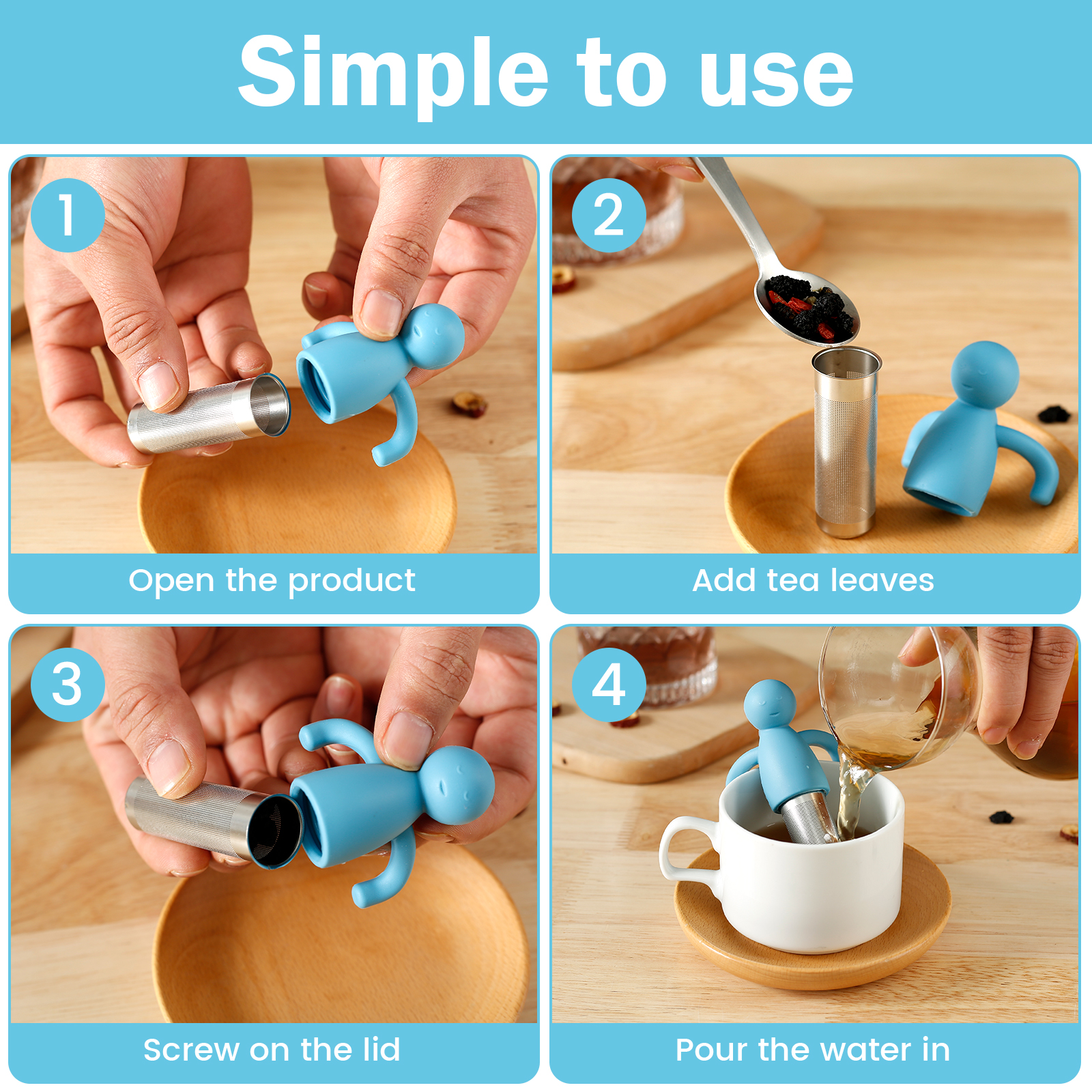 4Pcs Tea Infuser for Loose Tea - Tea Strainer Mesh recensione e prezzo