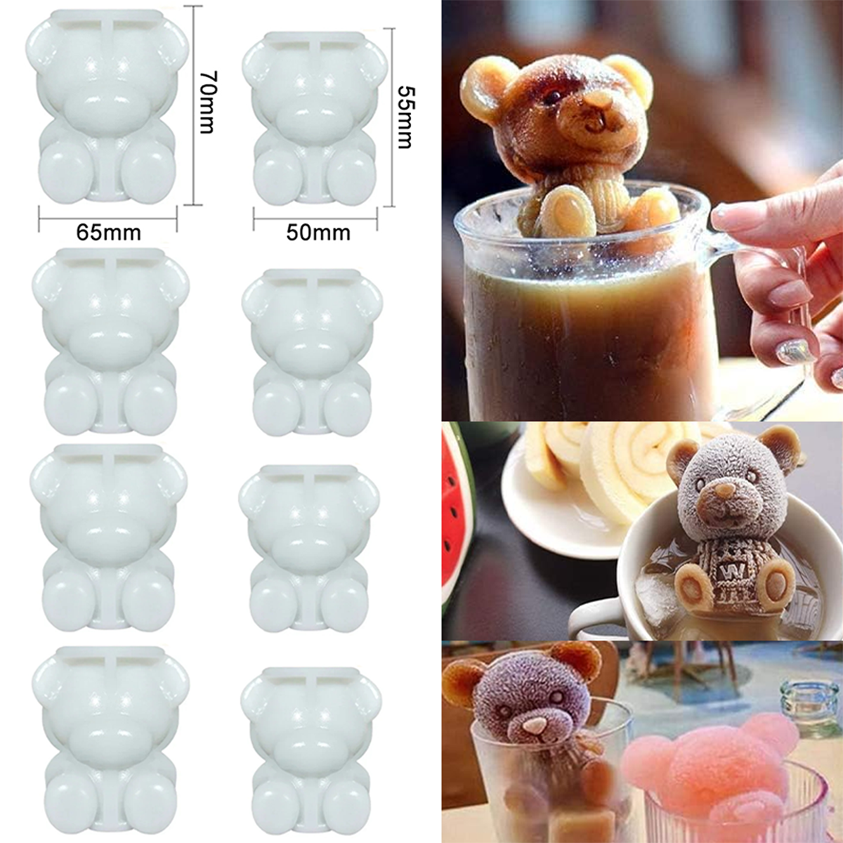 1~6Pcs Ice Bear Mold 3D Bear S - Coffee Tea Love recensione e prezzo