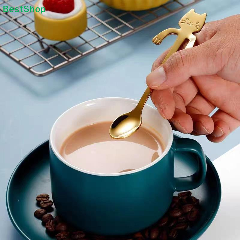 ☪Stainless Steel Cute Cat Hang - Coffee Tea Love recensione e prezzo