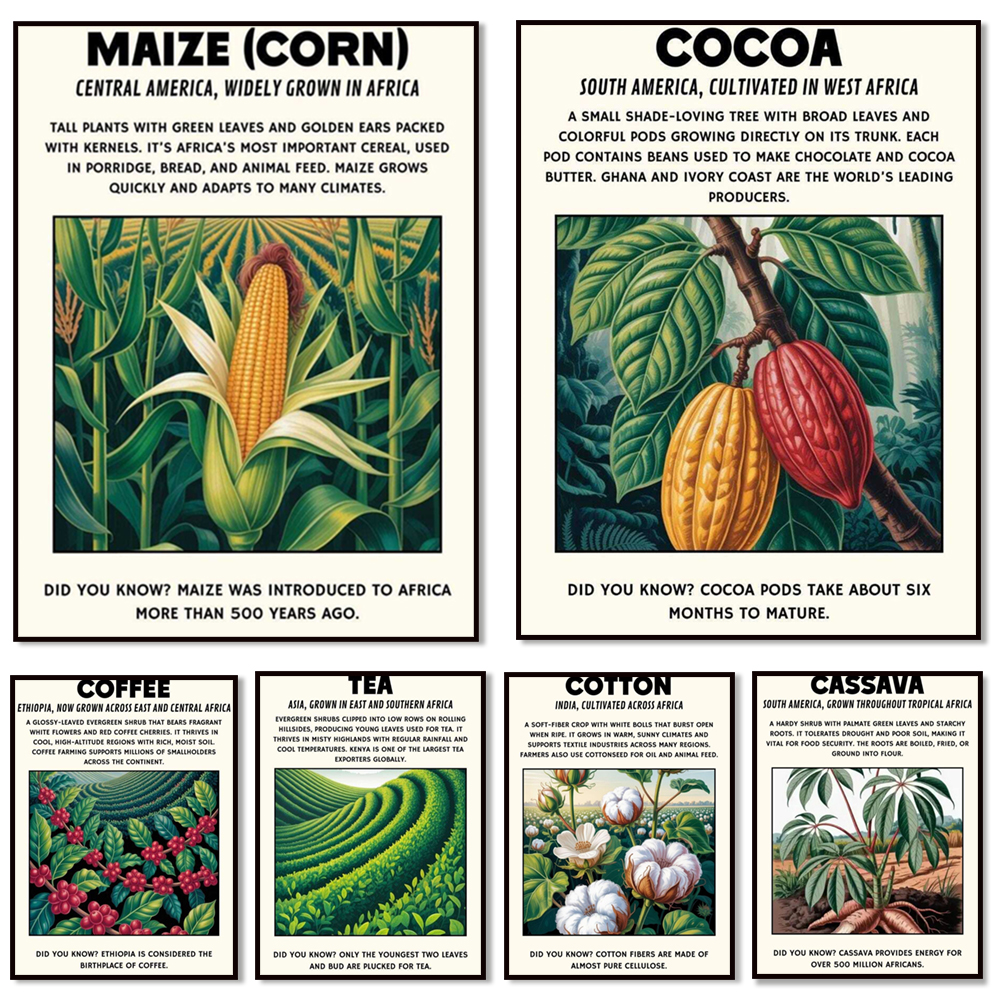 African plant prints, cassava, - Coffee Tea Poster recensione e prezzo