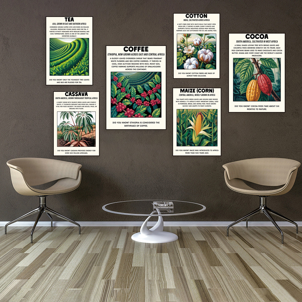African plant prints, cassava, - Coffee Tea Poster recensione e prezzo