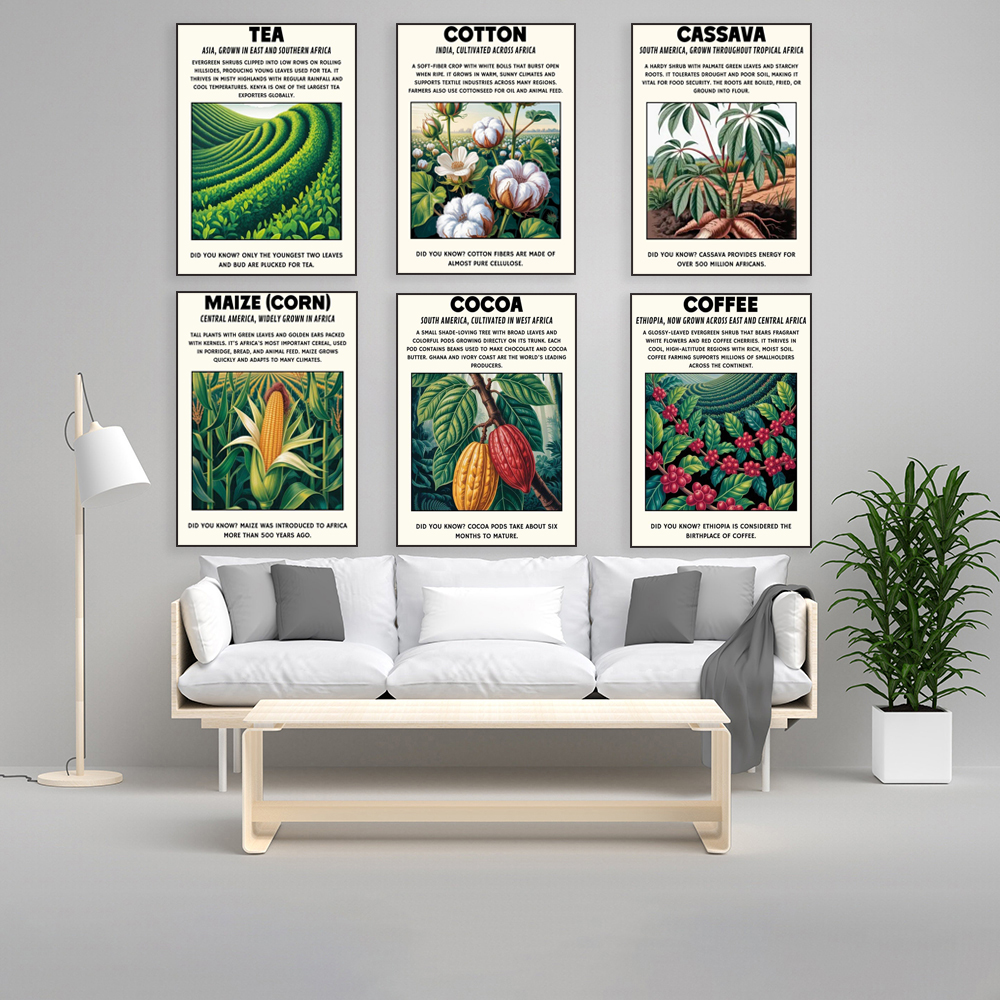 African plant prints, cassava, - Coffee Tea Poster recensione e prezzo