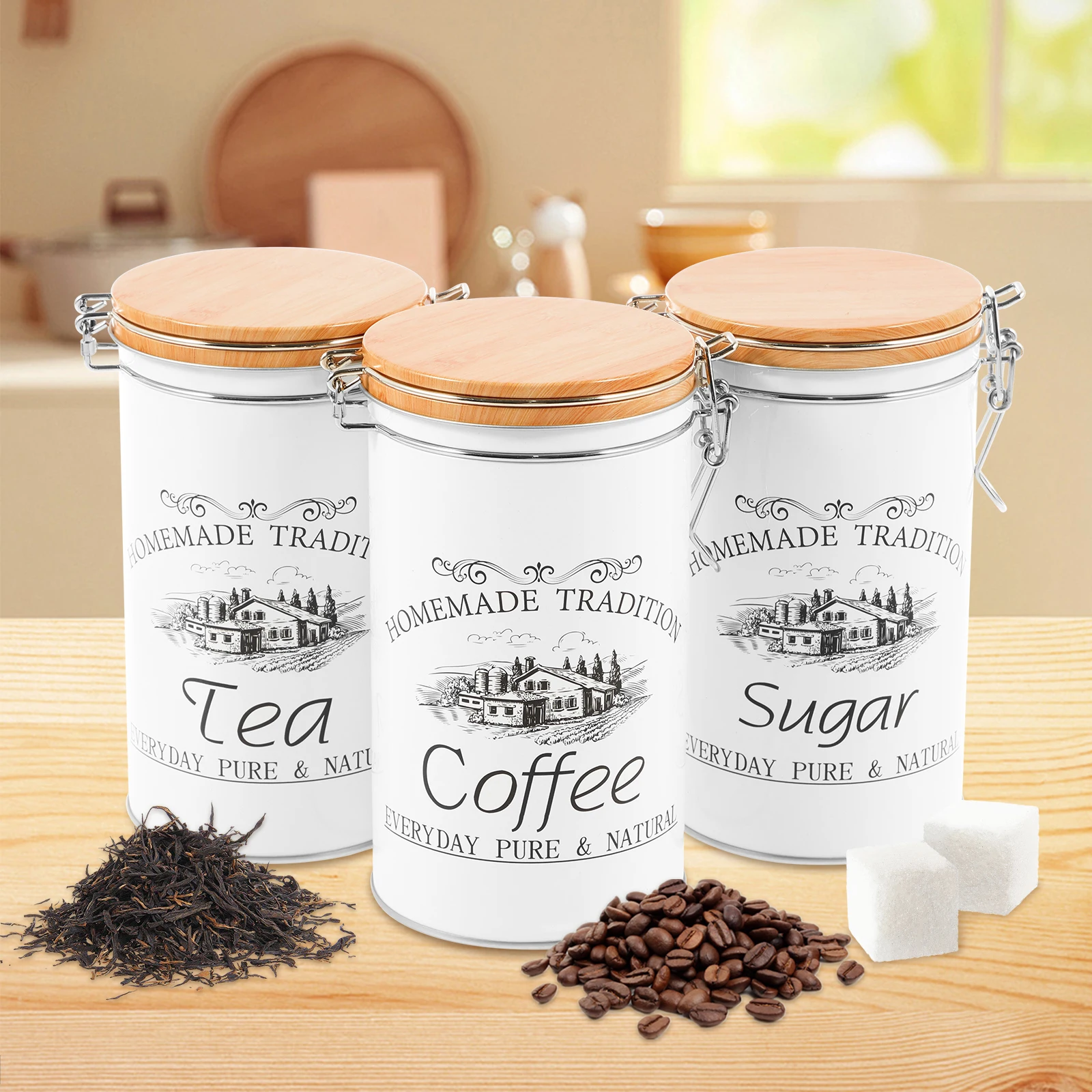 3Pcs/Set Tea Coffee Sugar Cani - Coffee Tea Jar Set recensione e prezzo
