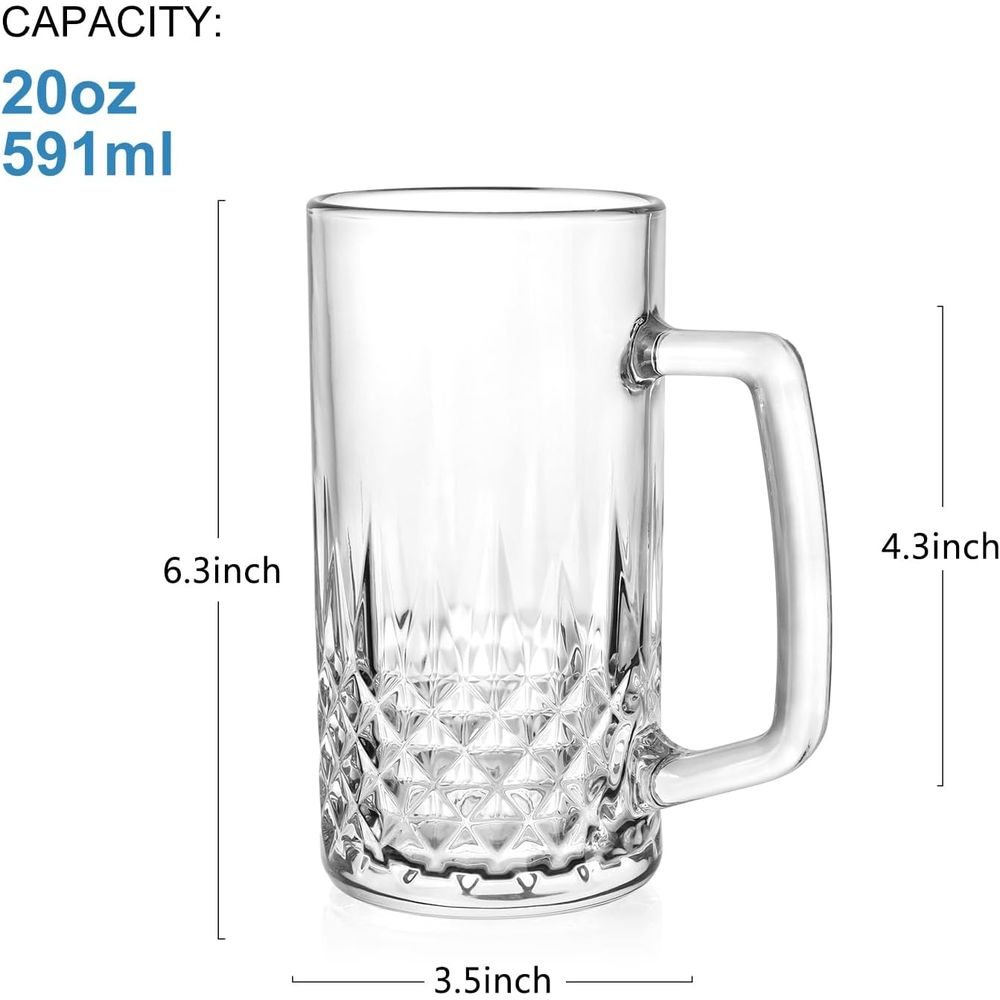 20 oz Heavy Glass Mugs Set of  - Coffee Tea Or recensione e prezzo